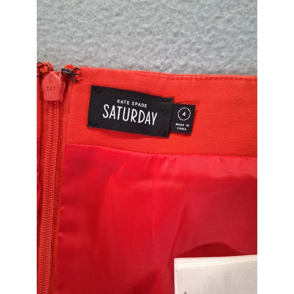 Kate Spade Saturday Red High Rise Pencil Straight Skirt Business Casual‎ Size 4